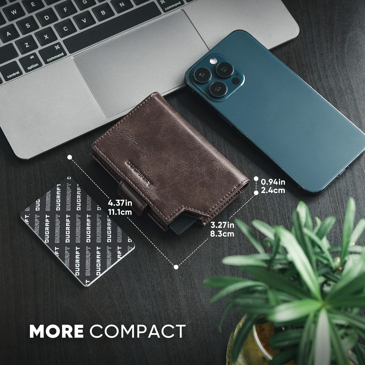 DUGRAFT Card Holder Wallet with Coin Pocket Magnetic Closure RFID Blocking Pop up Cards with ID Window & Money Organizers (Dark Brown) - Brown image number 7