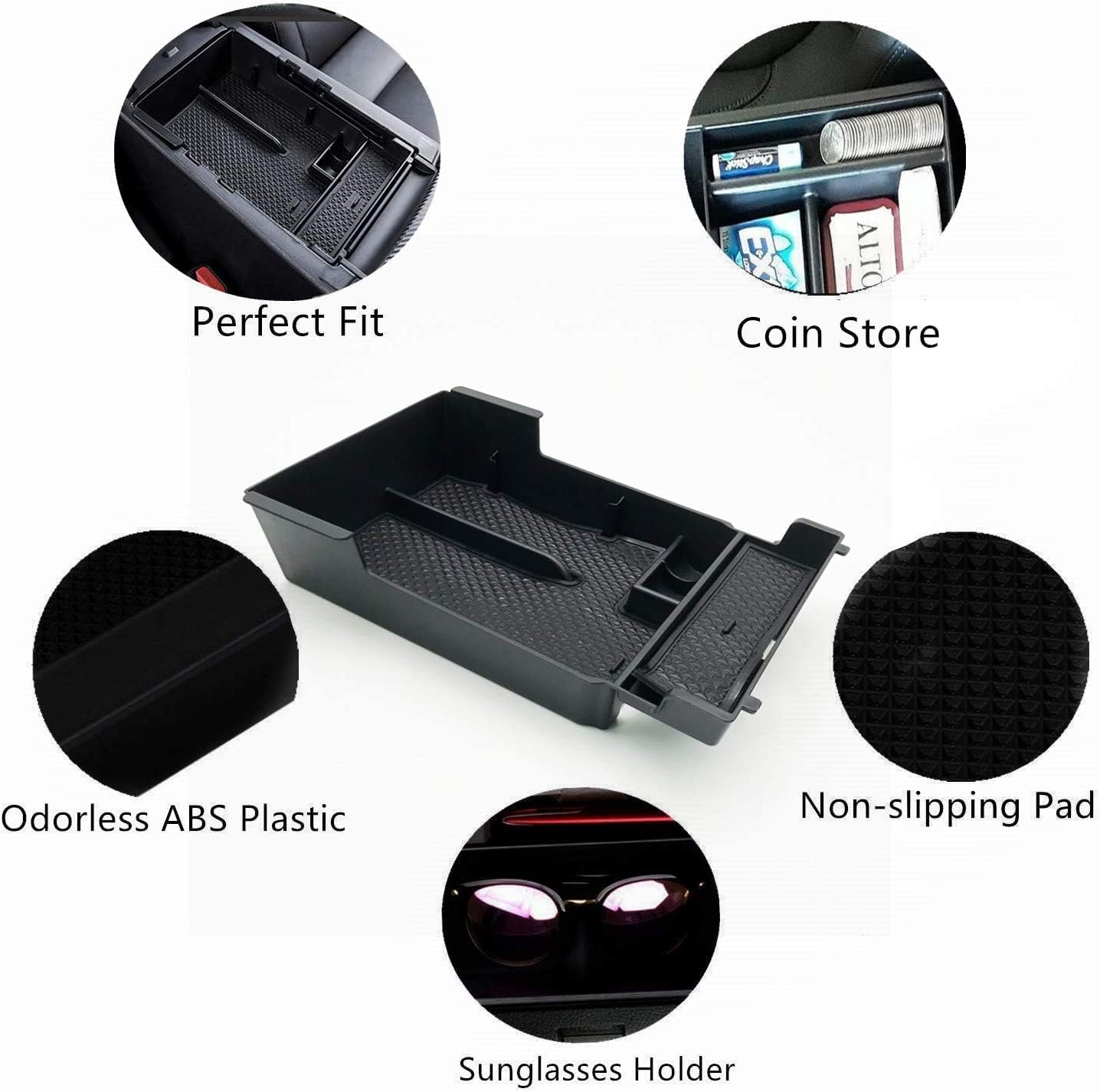 Compatible with Mazda 3 2019-2024 Accessories Center Console Tray Organizer, Armrest Secondary Storage Box