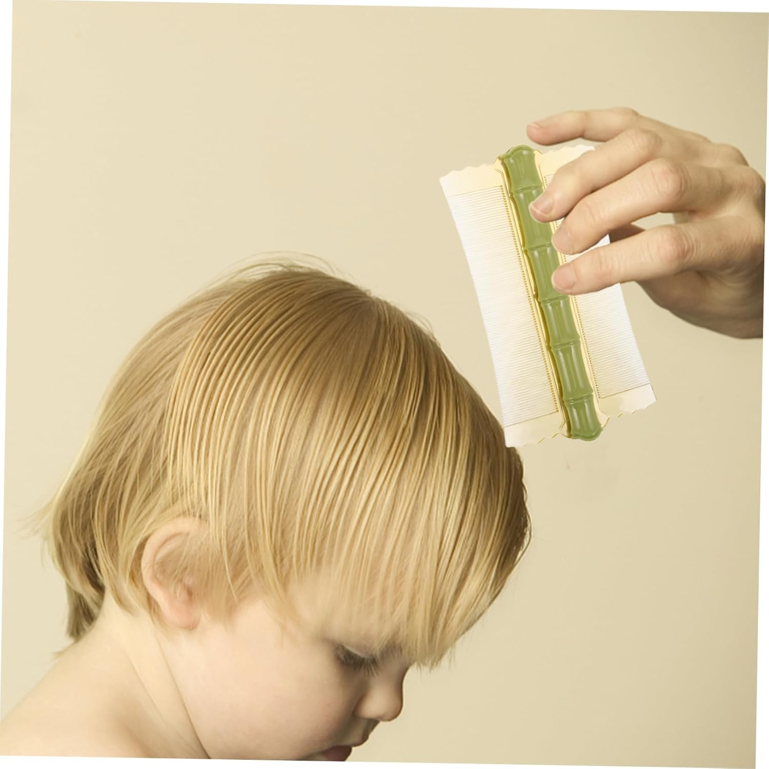 Double-Sided Flea Comb for Pets and Children, Fine Tooth Bamboo Scalp Comb for Dandruff Removal, Plastic Nit Removal Brush in Matcha Green for Sensitive Skin image number 6