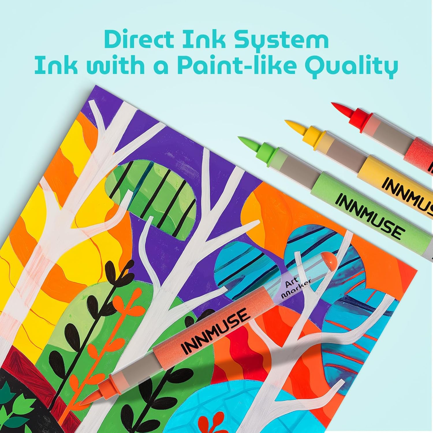 12-Color Acrylic Paint Markers with Brush Tip, Fabric Paint Markers for Clothes, Acrylic Pens for Rock, Canvas, Wood & DIY Crafts, Art & Craft Supplies Kit