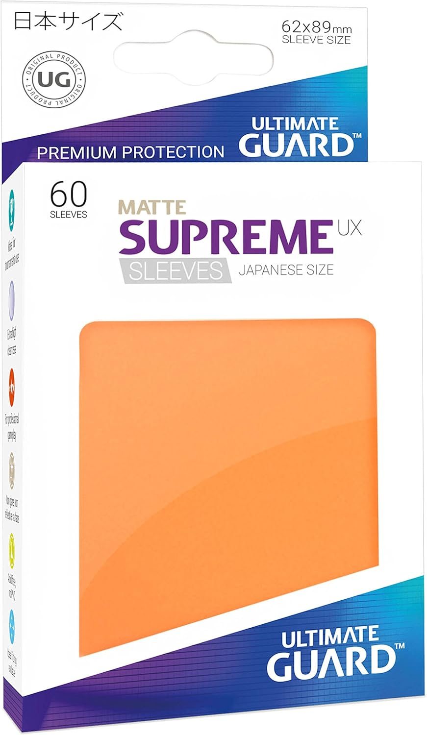 Ultimate Guard UGD010587 Supreme UX Sleeves, Japanese Size, Matte Black, 60 Counts - Aquamarine image number 4