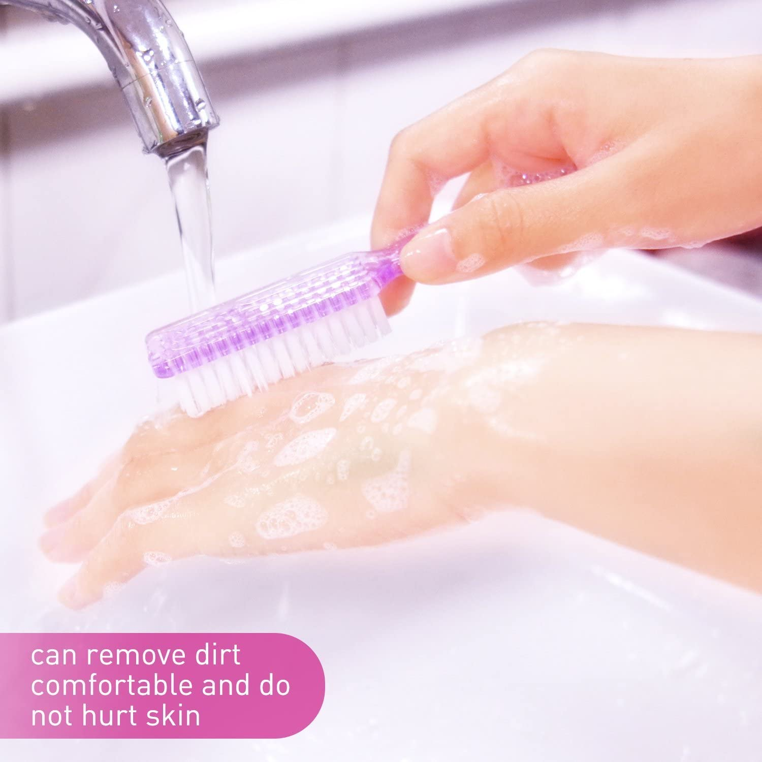 Yesker Handle Nail Hand Scrubbing Cleaning Brush-10 Pcs image number 1