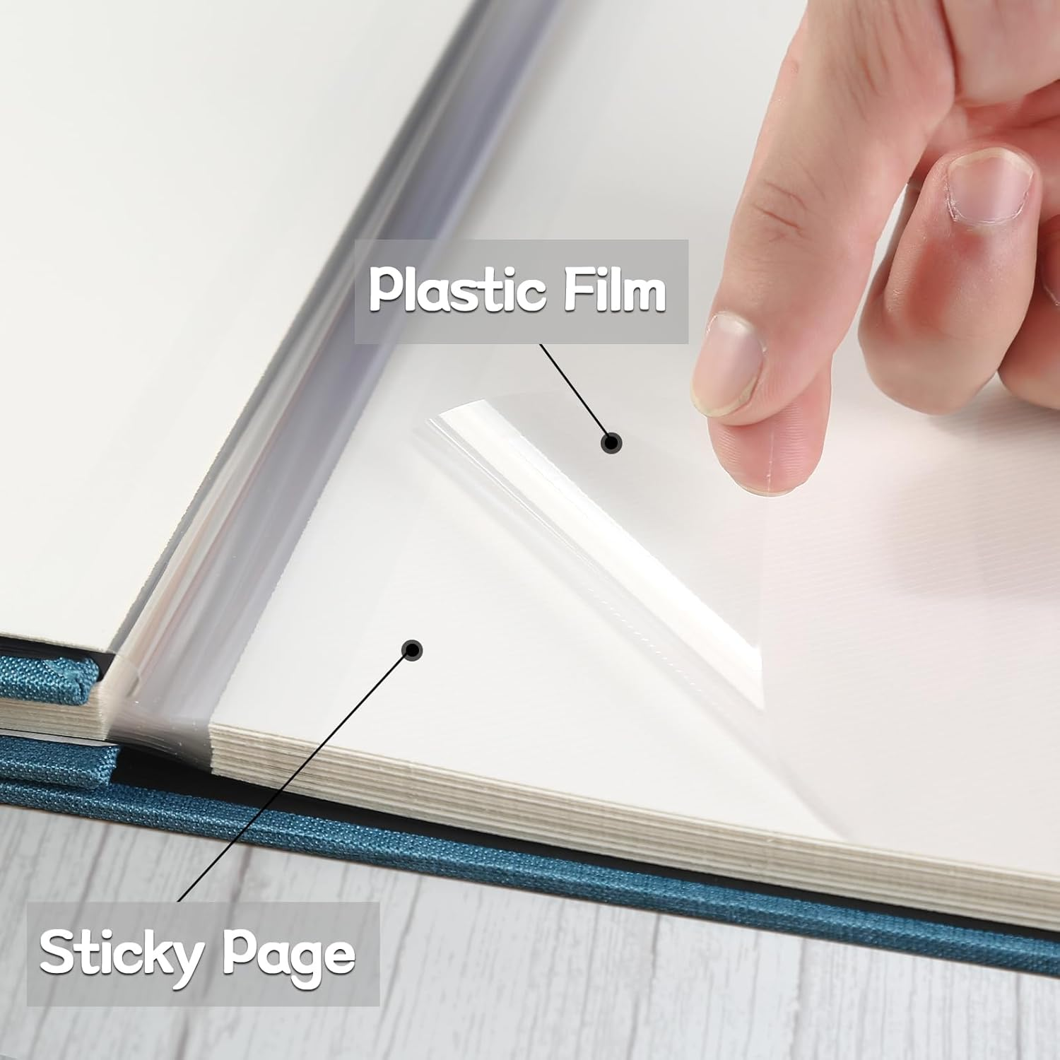 Vienrose Photo Album Self Adhesive for 2X3 4X6 5X7 8X10 Pictures DIY Scrapbook 40 Blank Pages Linen Cover Memory Book for Wedding, Baby Growth, Travel, Black image number 5