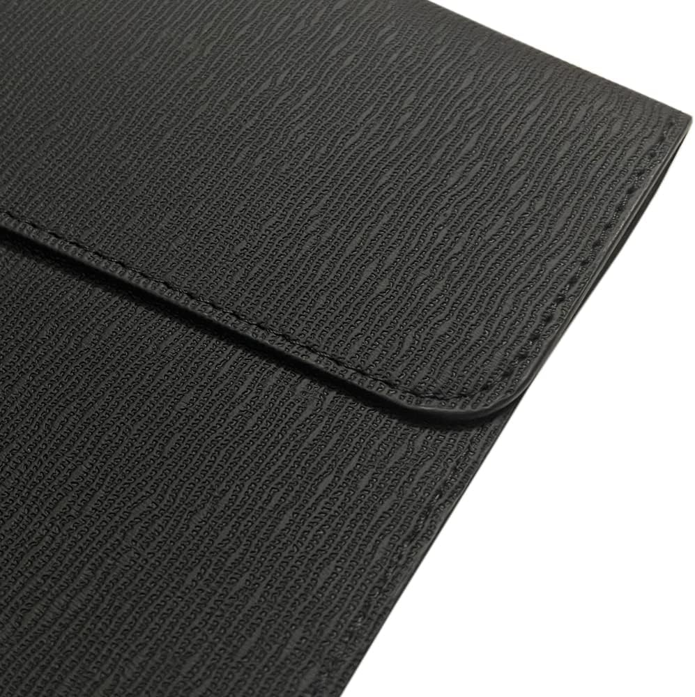 PU Leather A4 File Folder Document Holder Waterproof Portfolio Envelope Folder Case with Snap Closure 33X24Cm Black image number 3