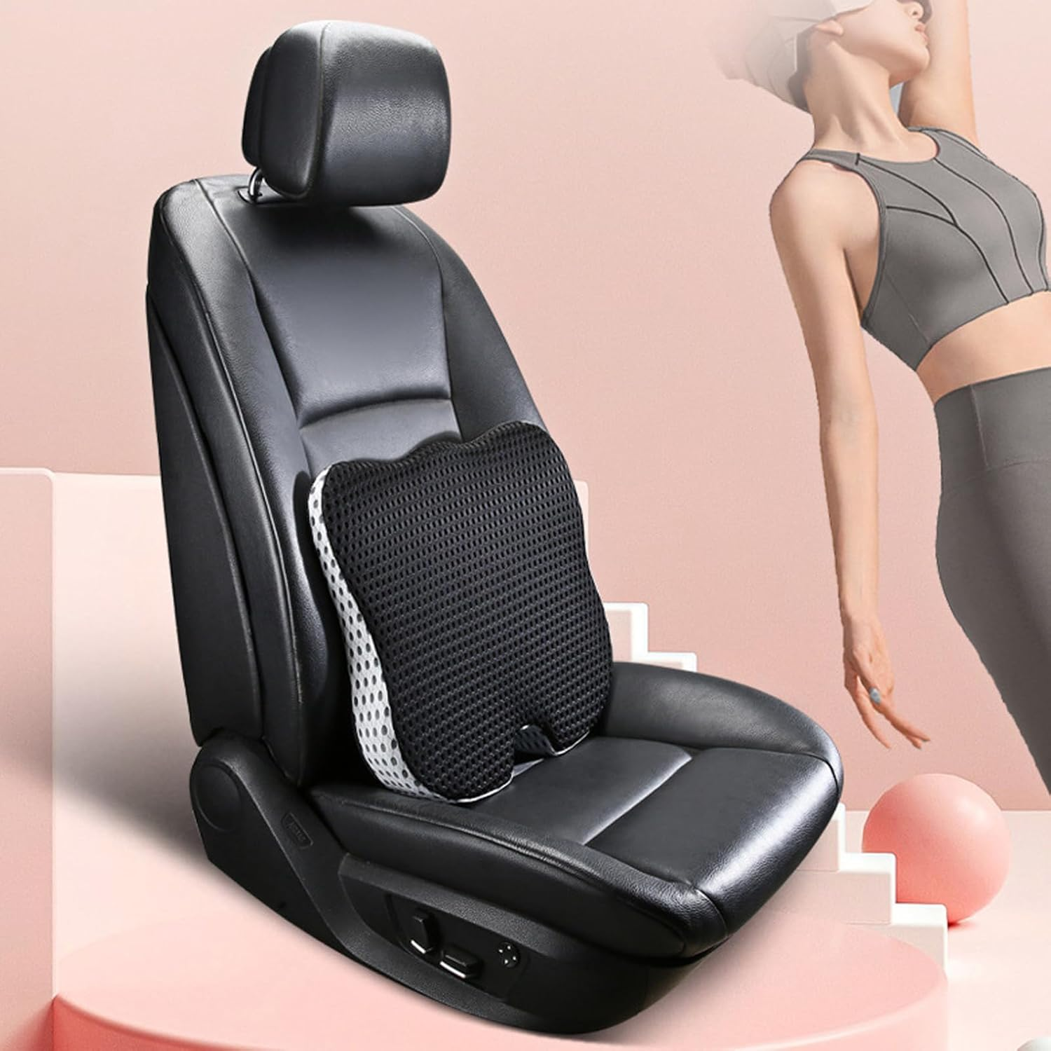 Car Seat Cushion Memory Foam Wedge Seat Cushion, Chair Cushion, Seat Cushion for Office Chair, Booster Seat Cushion for Car, Memory Foam Car Seat Cushion (Booster Seat Cushion) image number 1