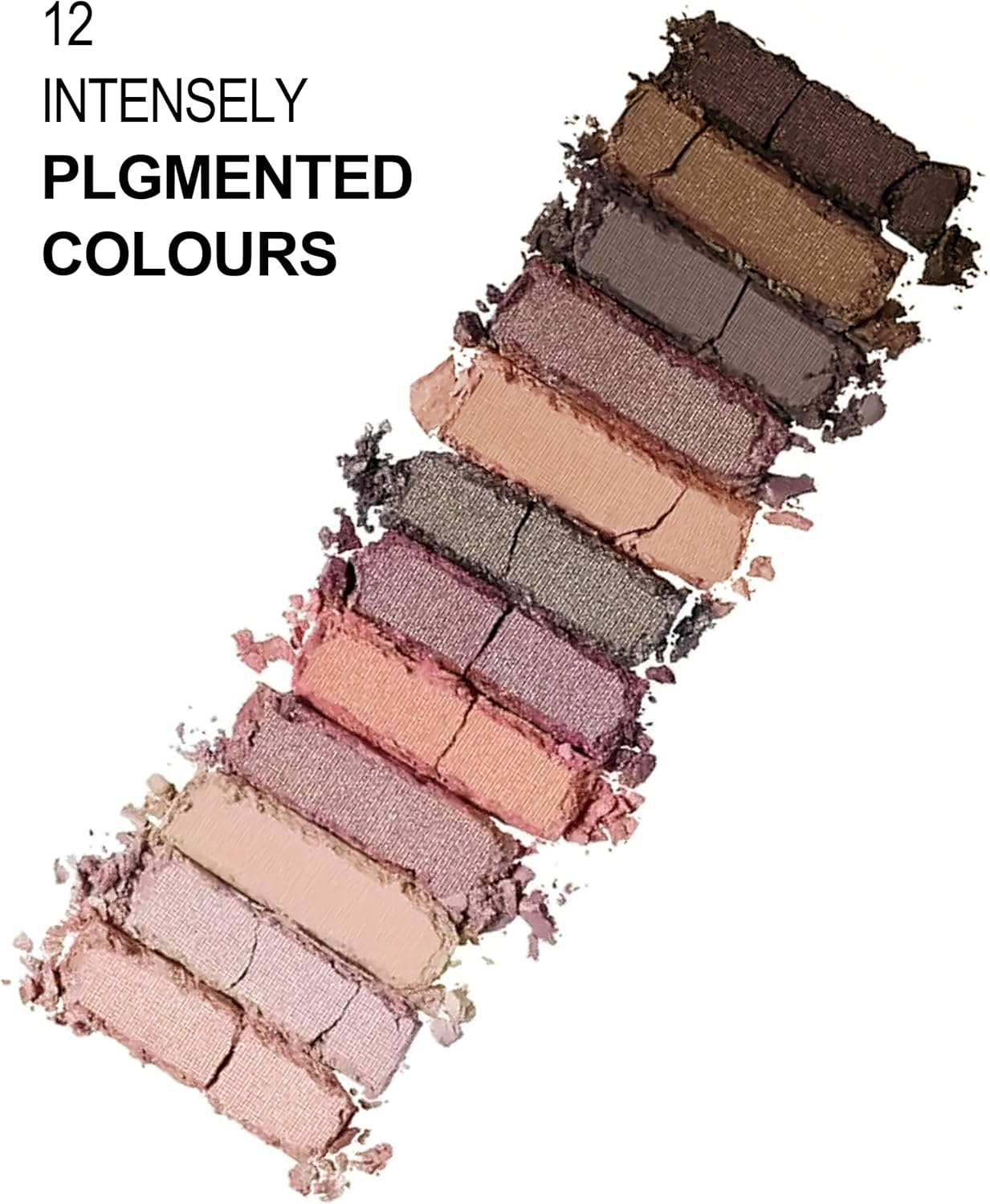 AU12 Colors Matte Shimmer Eyeshadow Palette, Highly Pigmented Eye Shadow Colorful Pearly Glitter Portable Eye Pallet, Waterproof Long Lasting Makeup Palette Cosmetic Neutral image number 1