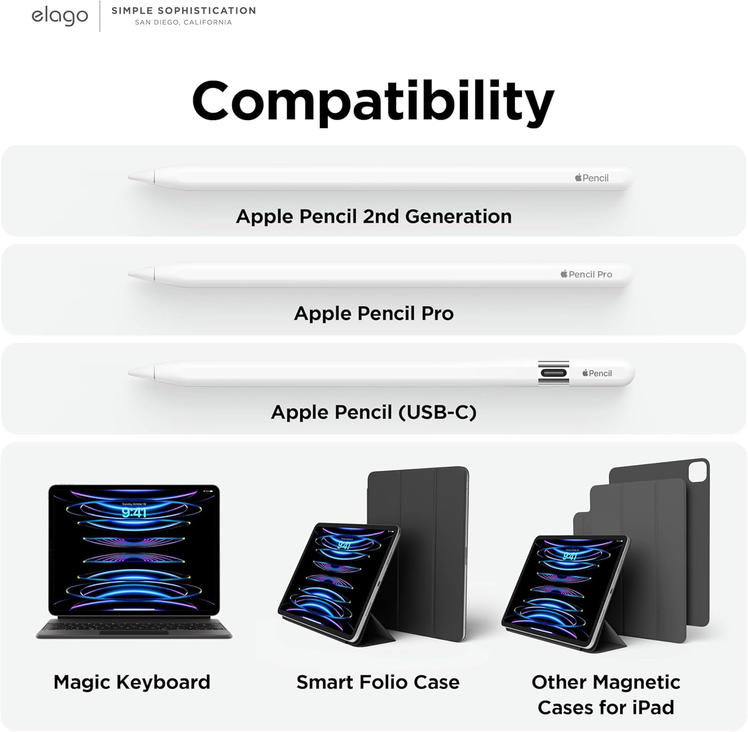 Elago Metal Pencil Holder Compatible with Apple Pencil Pro / 2Nd Generation/Usb-C, Compatible with Apple Magic Keyboard, Smart Keyboard Folio and Other Magnetic Cases for Ipad image number 2
