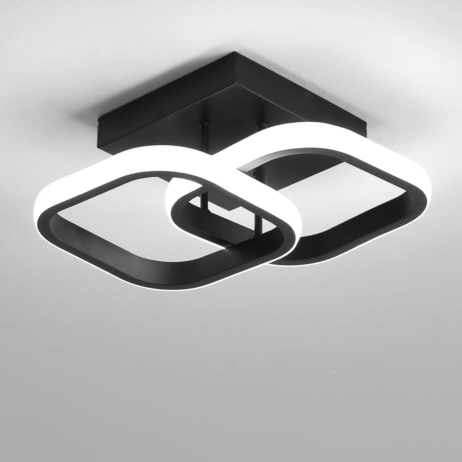 Ceiling Light Modern 22W LED Cool White 6000K Acrylic Square LED Ceiling Lamp for Hallway Office Bedroom Kitchen Living Room Ceiling Lights (White)