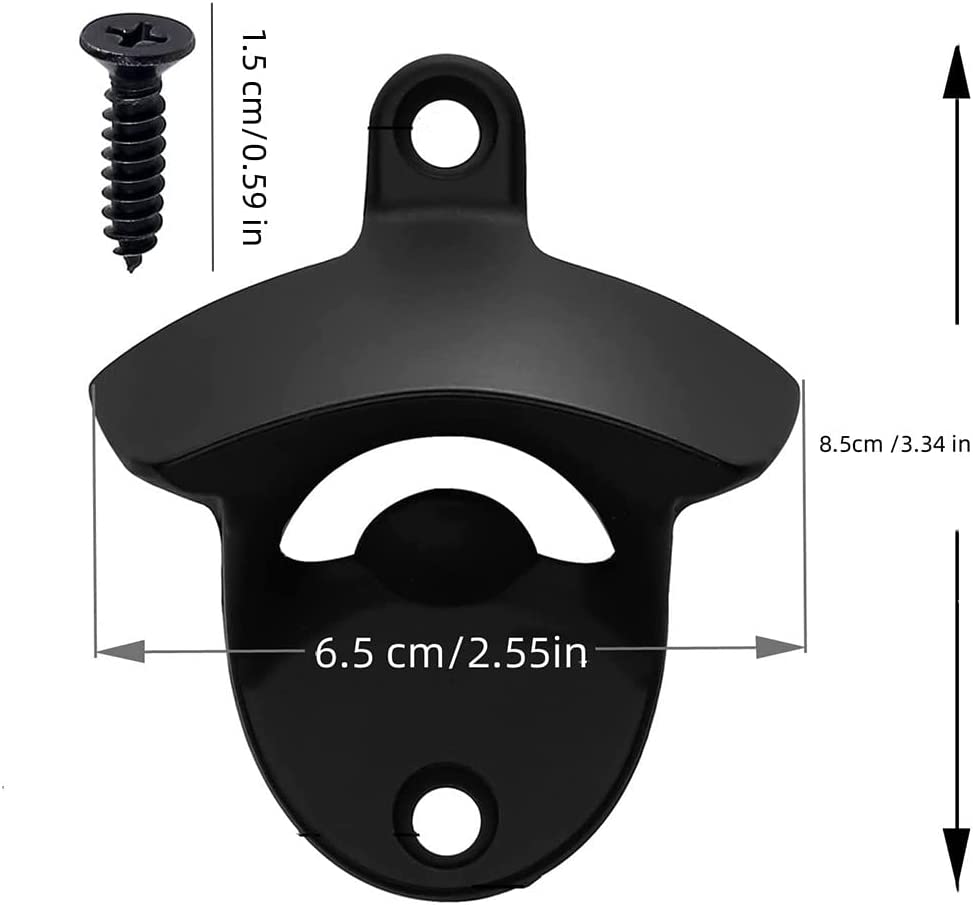 Wall Mounted Vintage Beer Bottle Opener, 2Pcs Metal Cocktail Wine Openers with Screws image number 6