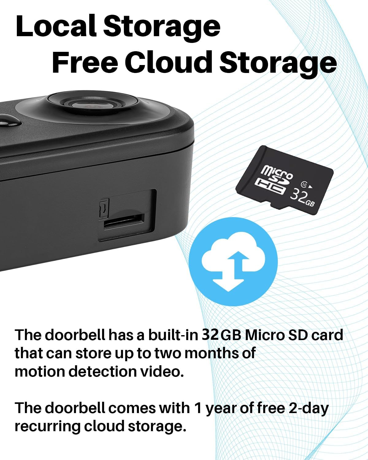 Wireless 2K Video Doorbell Camera Indoor/Outdoor, 2.4Ghz Wifi Video Doorbell Camera with 32GB Micro SD Card, Night Vision Door Camera with Human Detection, Two-Way Audio, Mulit-User Use, Indoor Chime image number 4