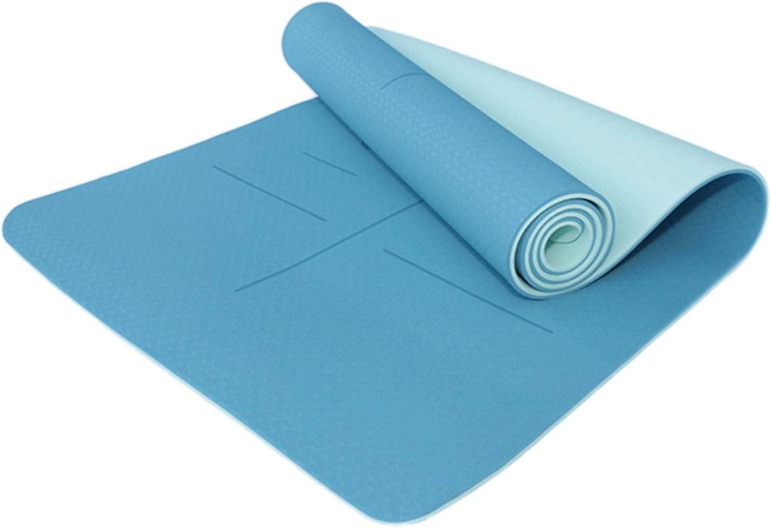 Eco Friendly TPE Yoga Mat with Strap - 1830 X 660Mm Large & Wide, 8Mm Extra Thick, Premium High Density Non Slip Double Layer Mat with Alignment Lines for Women & Men, Yoga, Pilates, Fitness - Peach Nectar image number 7