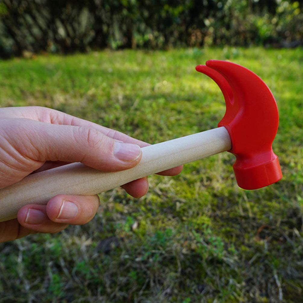 TOYANDONA 2Pcs Wooden Hammer Toy Set - Construction Theme - Improves Motor Skills & Hand-Eye Coordination - 2X Wooden Hammer Toys image number 1