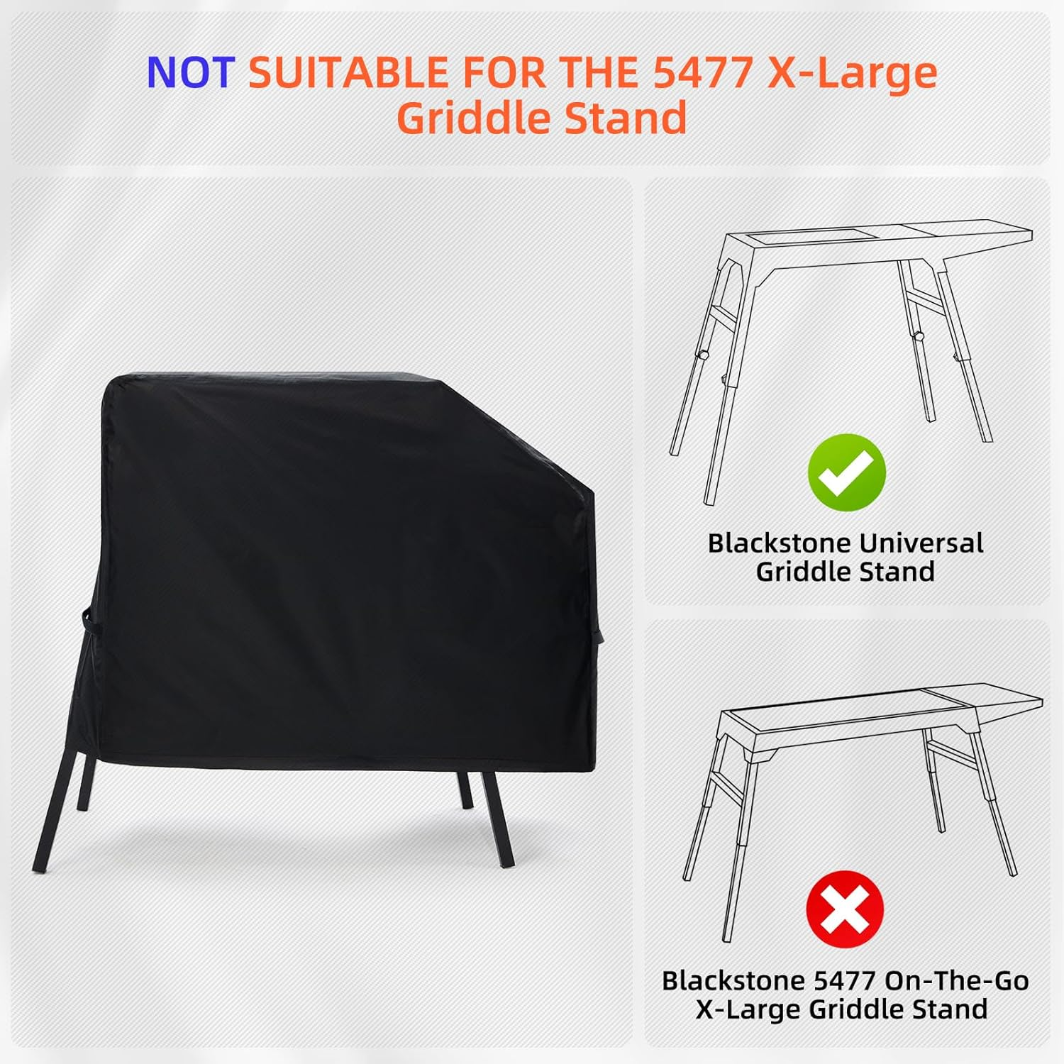 Griddle Cover for Blackstone 22'' Griddle with Hood Lid and Stand, Waterproof Windproof BBQ Grill Cover with Buckle, Griddle Accessories for Blackstone (Cover Only) image number 4