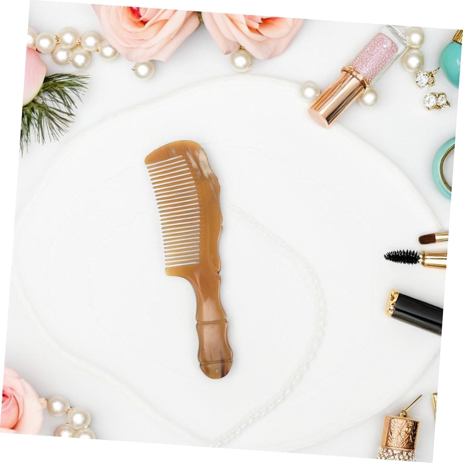 Hand Carved Horn Hair Comb Viking Comb for Men'S Beard and Portable and Sturdy Hair Care Supply for Dad Grandpa