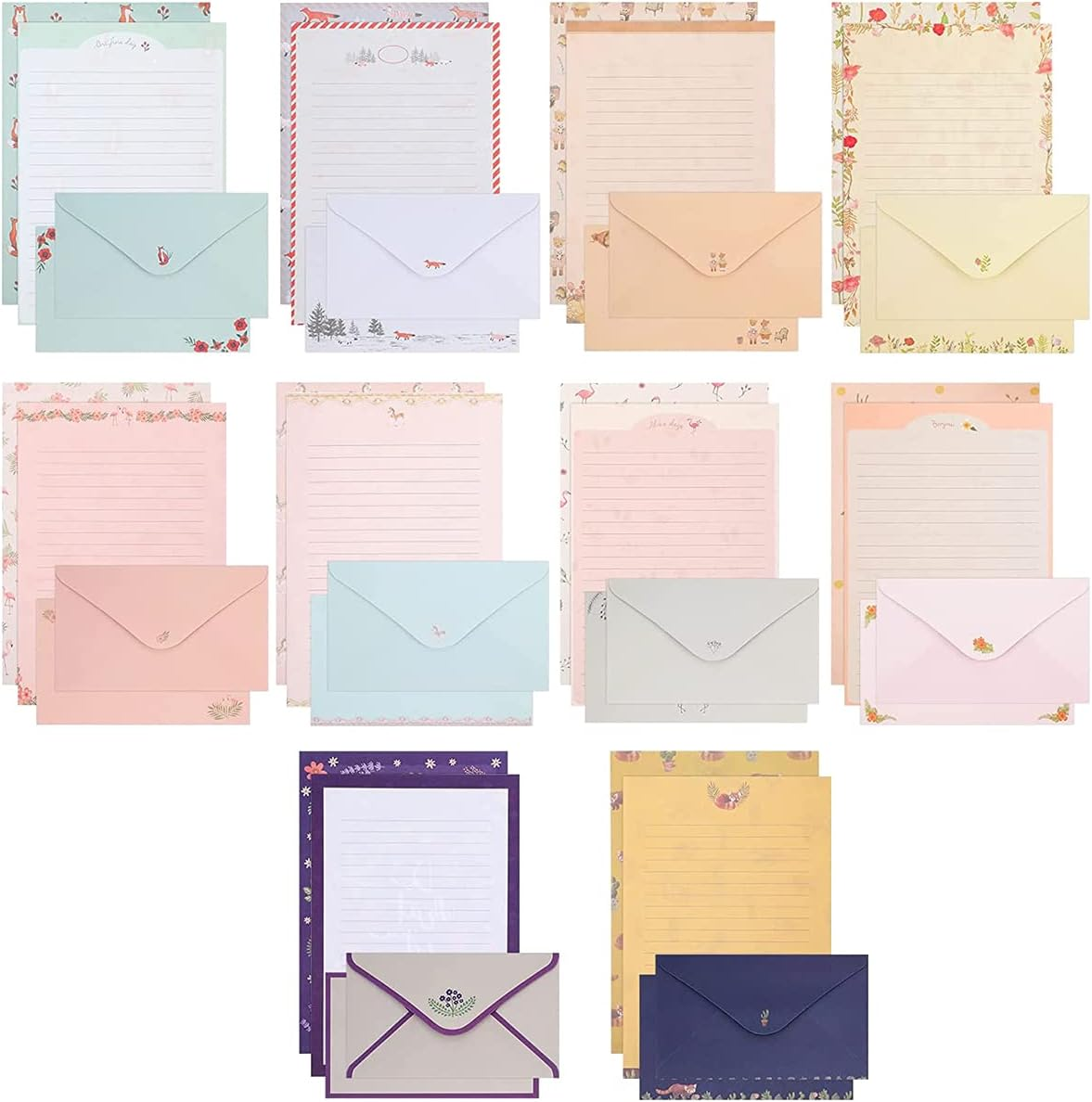 90PCS Stationery Kit - Cute Writing Stationery Paper & Envelopes Set (60 Papers + 30 Envelopes) image number 4