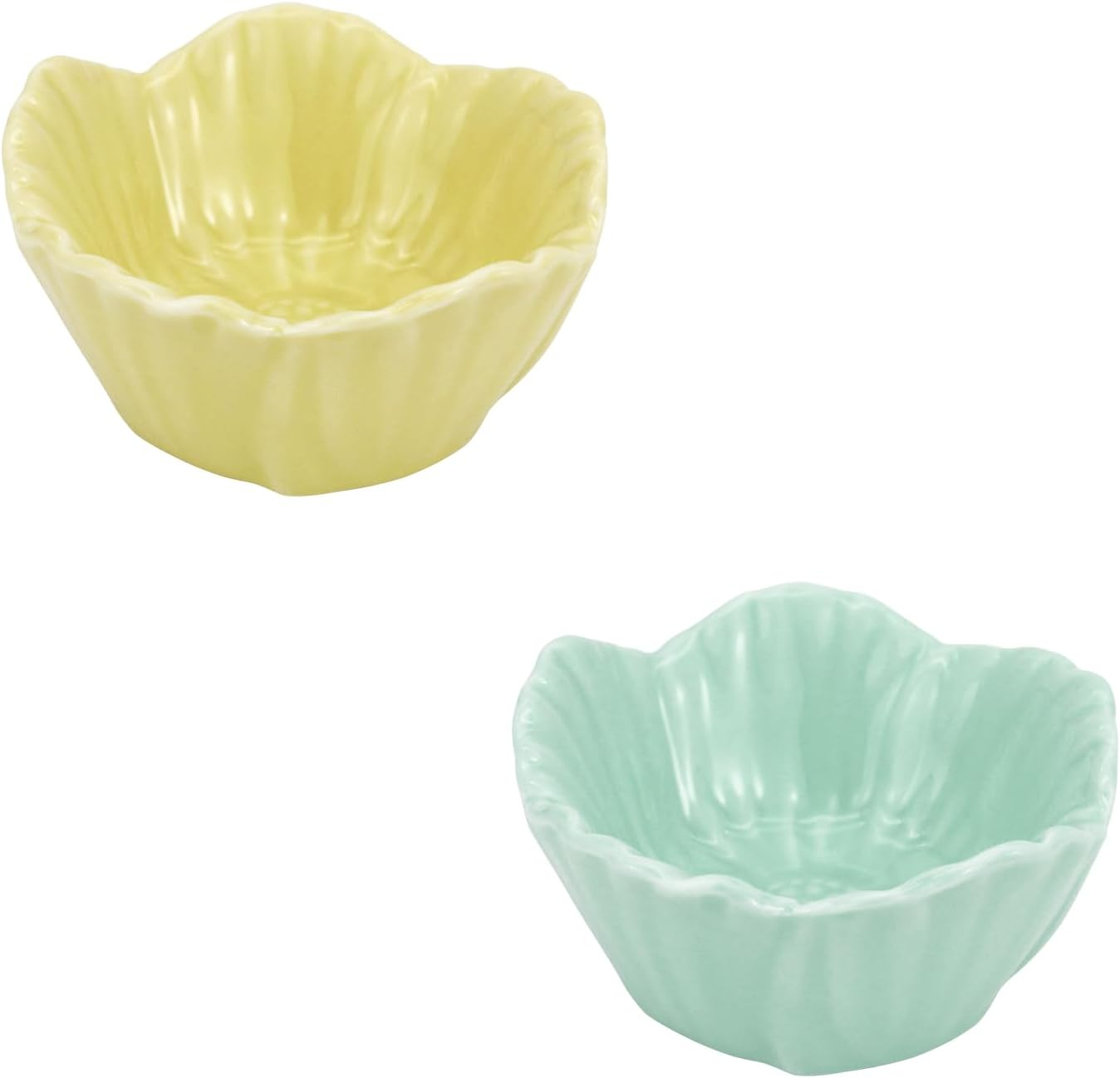 Small Ceramic Hamster Bowl, Easy to Clean anti Flipping Hamsters Food and Water Bowl, Small Animal Bowls for Dwarf Hamster, Parrots (Yellow+Green, S,2Pcs) image number 7