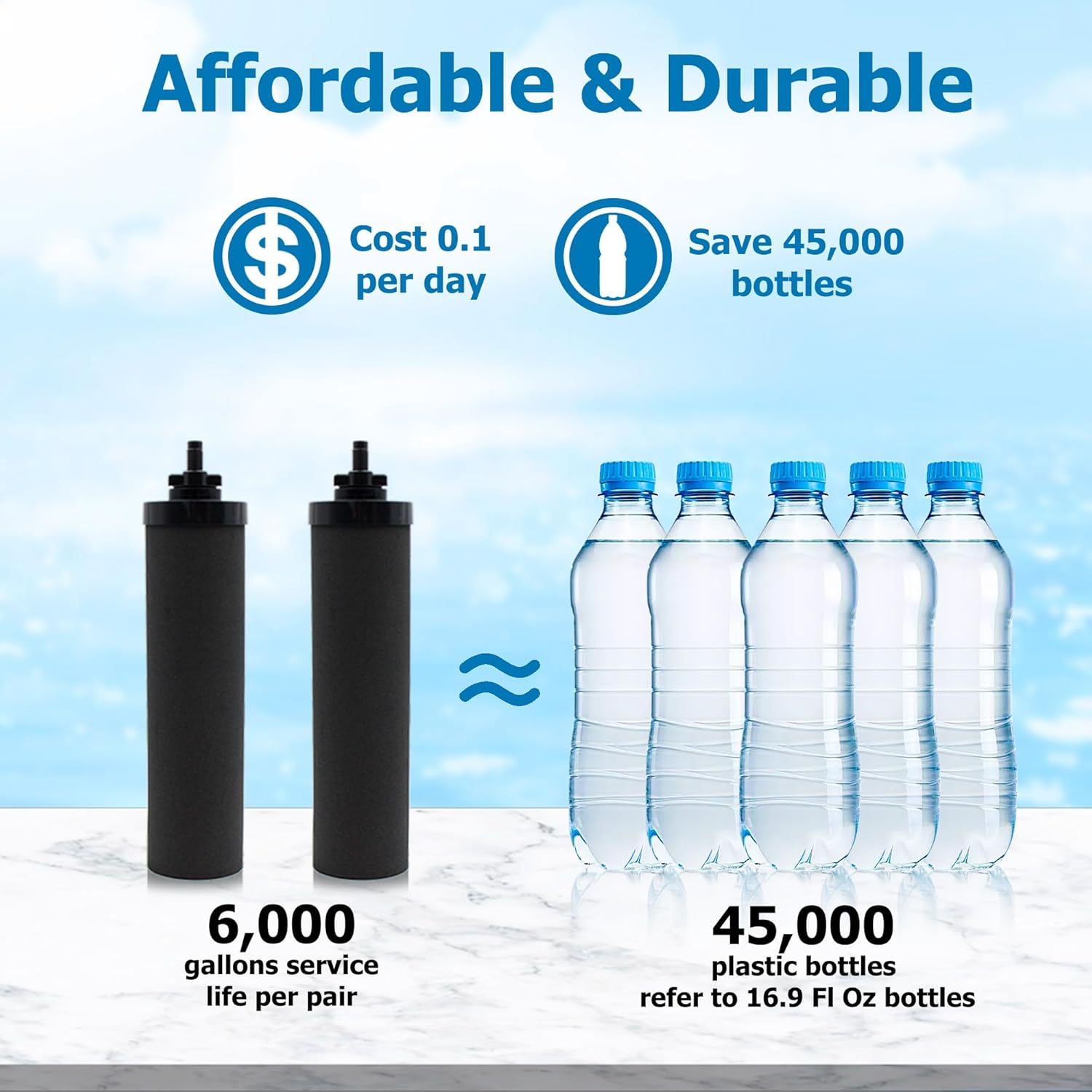 Water Filter Replacement for Berkey&reg; BB9-2 Black Activated Carbon Filters, Compatible with Berkey&reg; Gravity Water Filter System, Pack of 4 image number 5