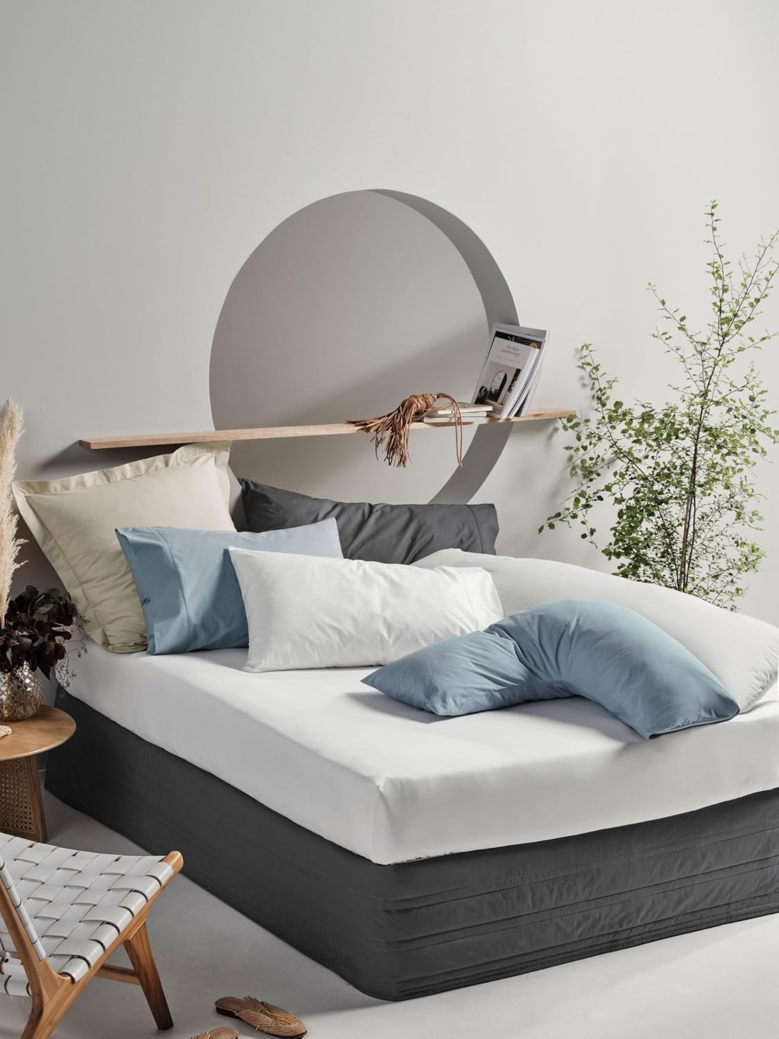 Linen House 300TC Cotton Percale European Pillowcase, Charcoal image number 5