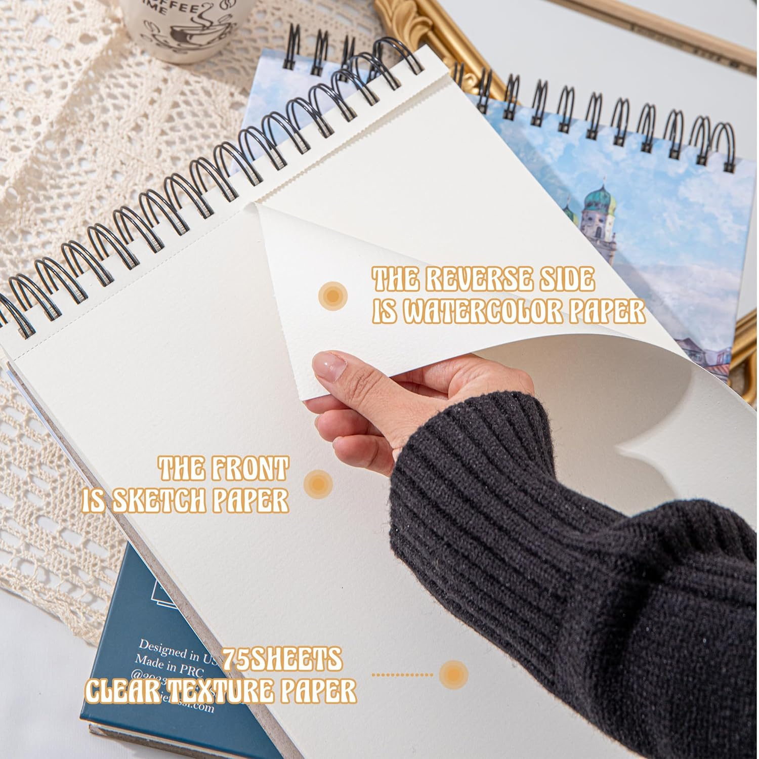 Sketch Book 9 X 12 In- Sketch Book with Hard Cover for Kids Spiral Bound Sketch Pad image number 1