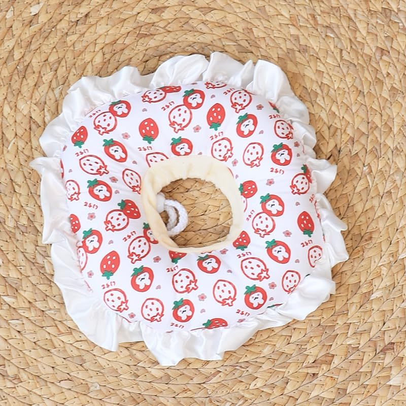 Cute Cat Recovery Collar Soft Adjustable Cats Cone Anti-Bite Pet Neck Pillow Easy to Wear Prevent Lick Wound after Surgery Injury (Red, S) image number 1