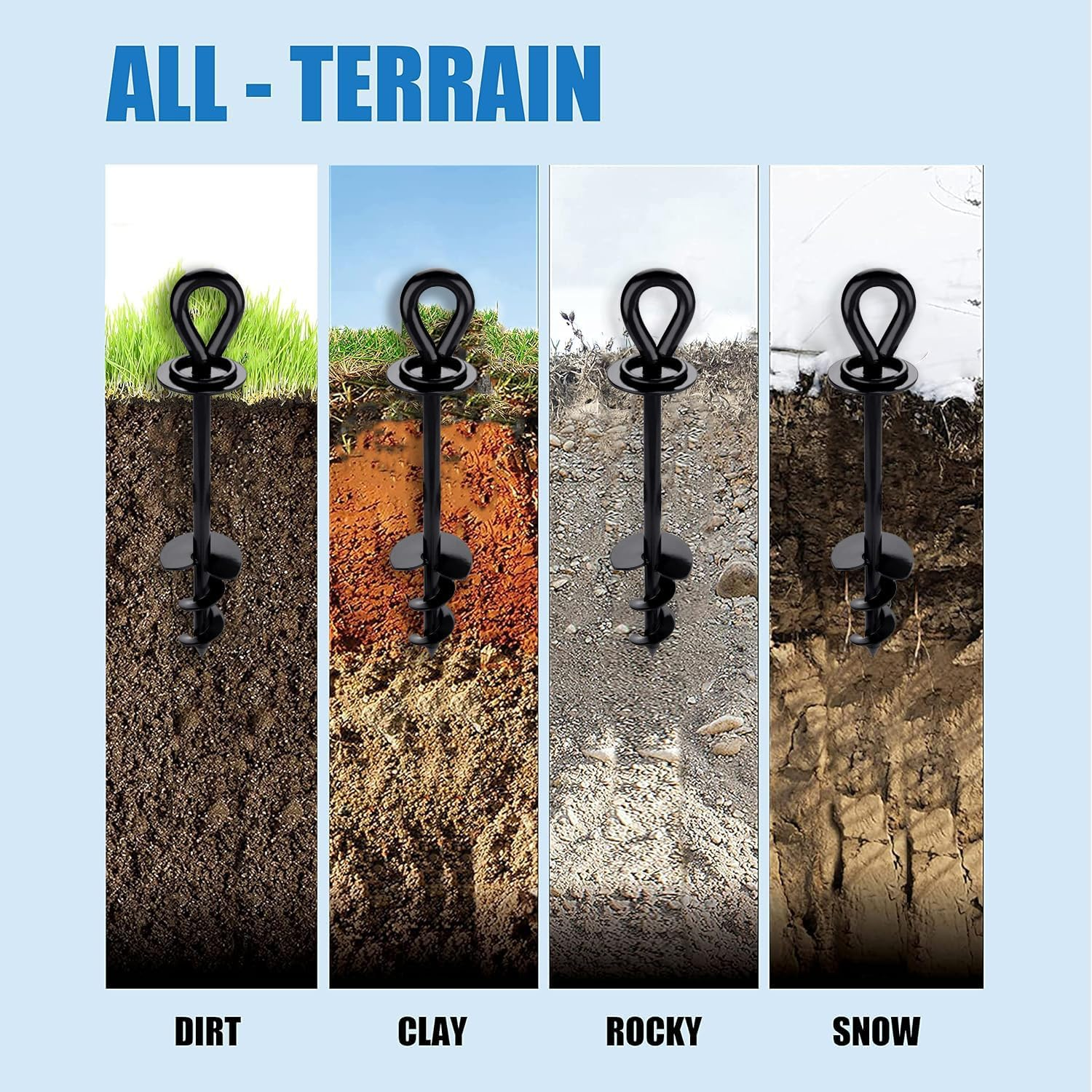 Tie Out Stake - Heavy Duty for Large Dogs up to 95 Kg, outside Stakes, Anchor, and Gadget Compatible with Any Tie Out Cable or Yard Leash (Black) image number 3