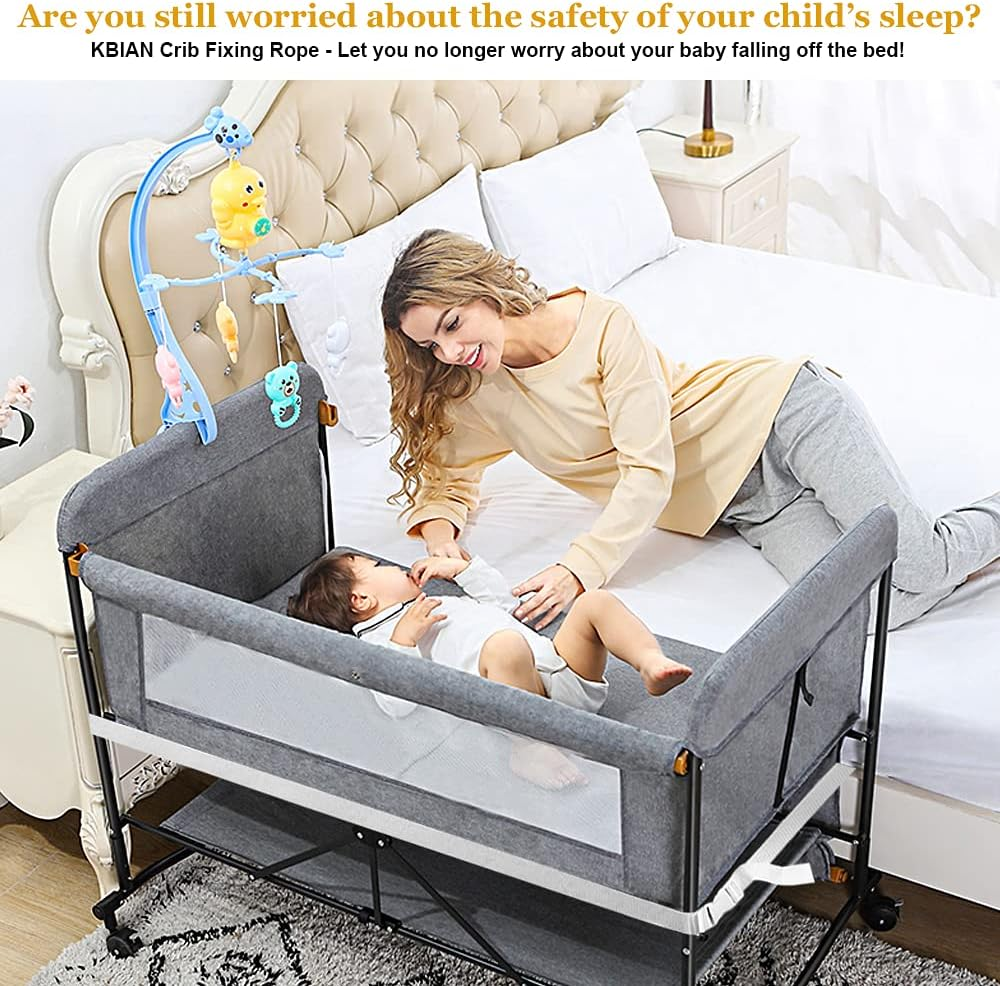 Baby Bed Strap, 6M Universal Strap for Baby Adjustable Baby Bed Strap Side Bed Strap Strap for Box Spring Beds Bed Straps for Cot Bed Attachment for Baby Side Bed Attachment for Box Spring Bed image number 2