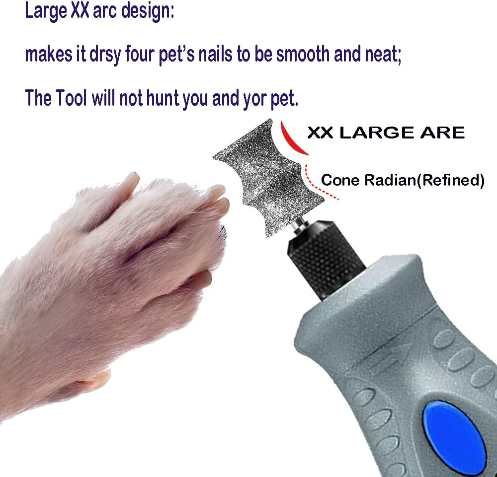 Diamond Dremel Dog Nail Grinder Bits for Rotary Tool-1/8'' Dremel Dog Nail Grinder Attachment-Pet Nail Grinder Bit Work for Animals Nail Care 2-Pack (C) image number 2