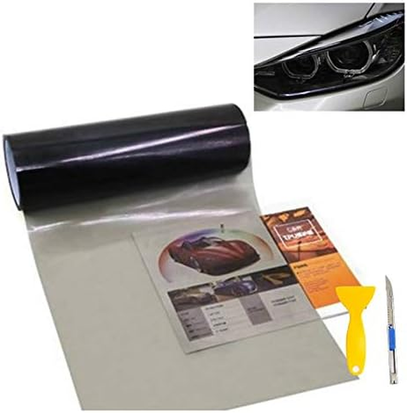 KOMAS 12" X 48" Tint Vinyl Film Sticker Sheet Roll for Car Tail Lights (Matt Black)