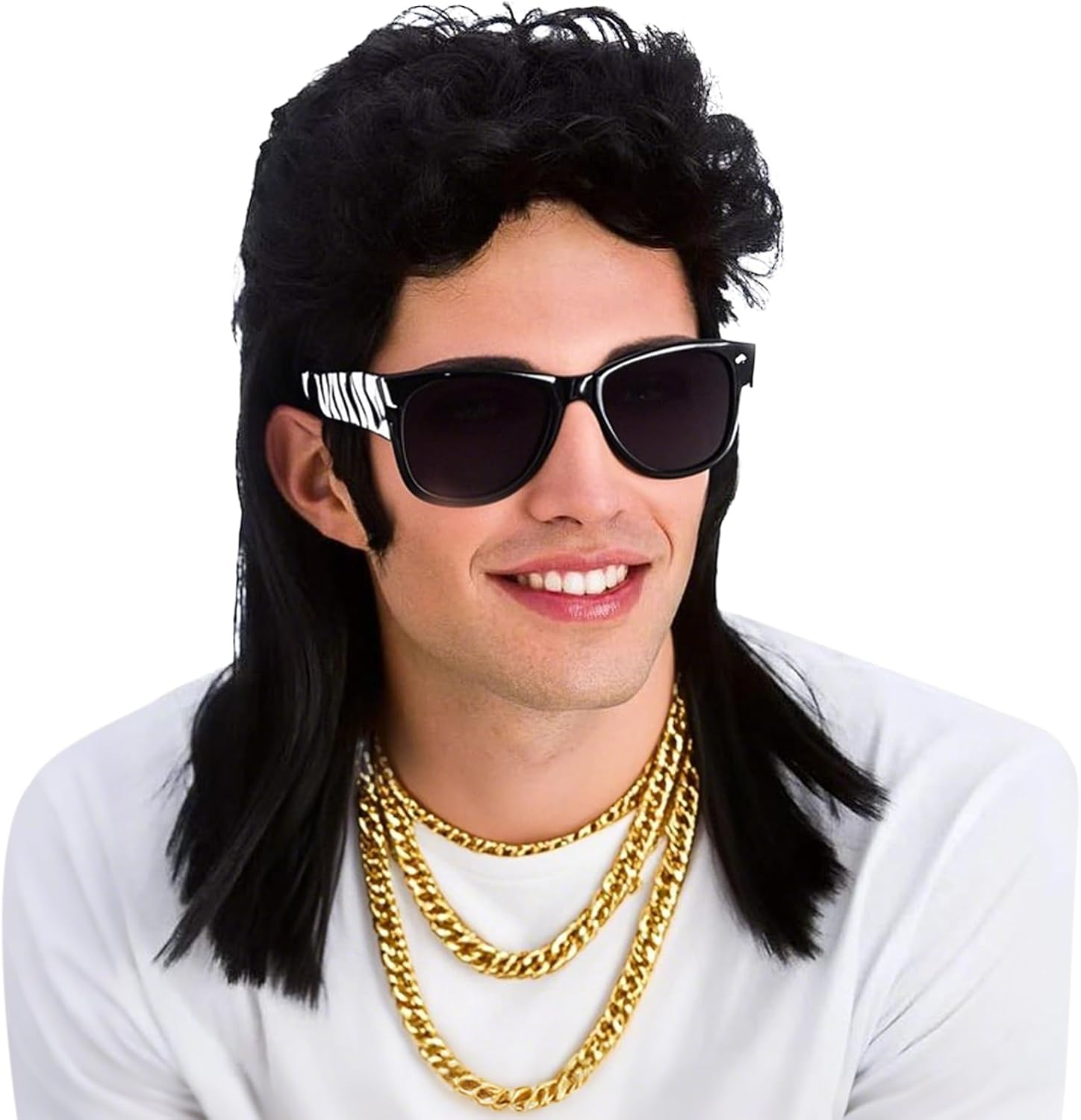 Phocas Hair Half Blonde and Black 2 Tone Hair Short Straight Cosplay Wig for Women