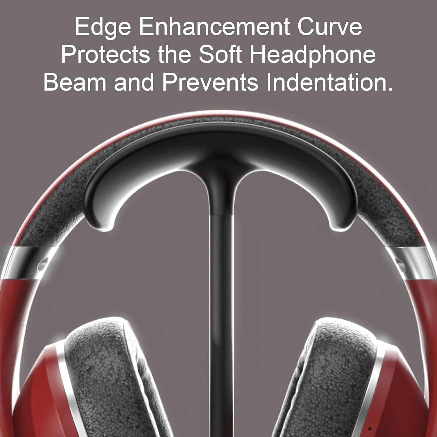 Headphone Stand, Curved Headset Stand with Storage Tray, Desk Earphone Stand, Gaming Headset Holder Accessories for Airpods Max, Beats, Bose, Sennheiser, Sony and Ect.(Black) image number 3