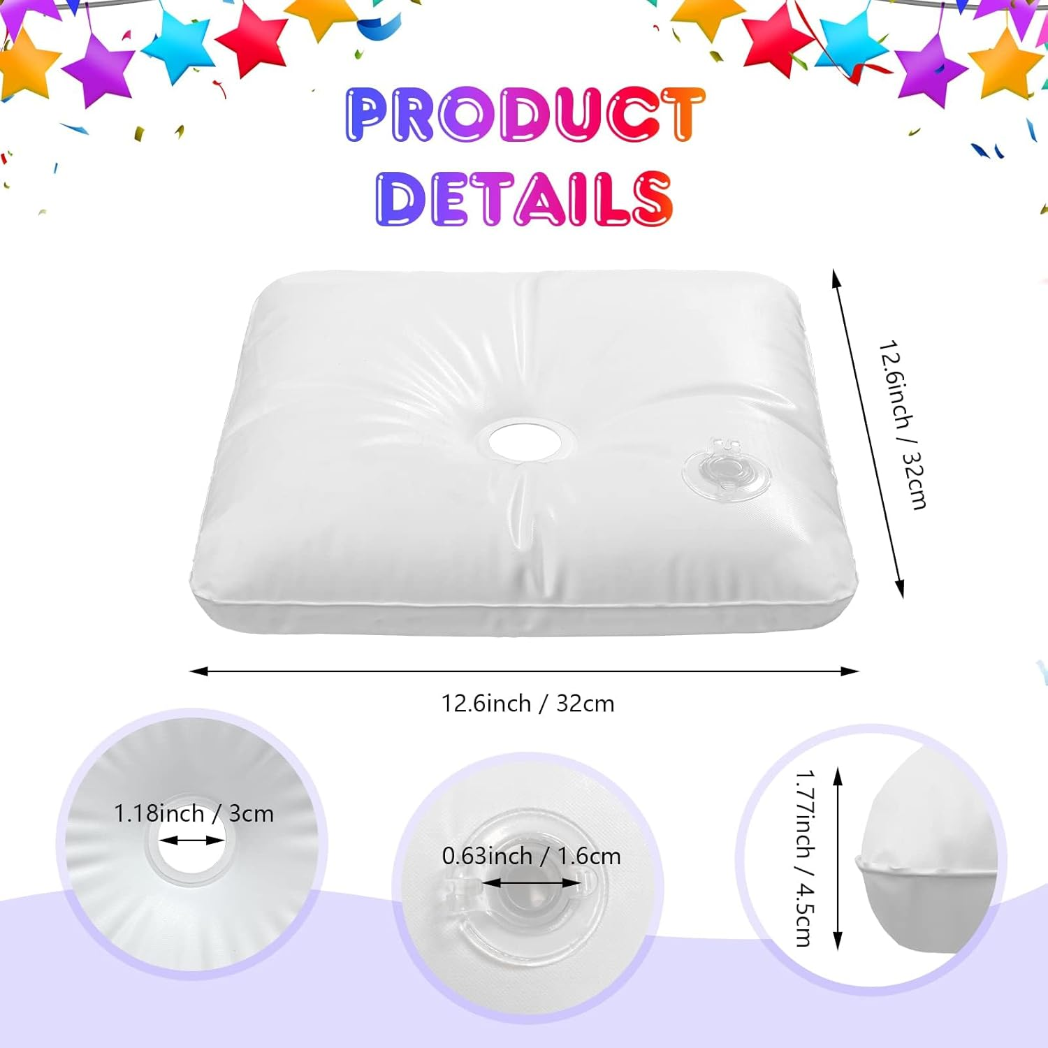 YALLOVE 4 Pack Water Weight Bags for Balloon Column Stand and Arch, Square Thickened Fillable Base Party Supplies Accessories image number 4