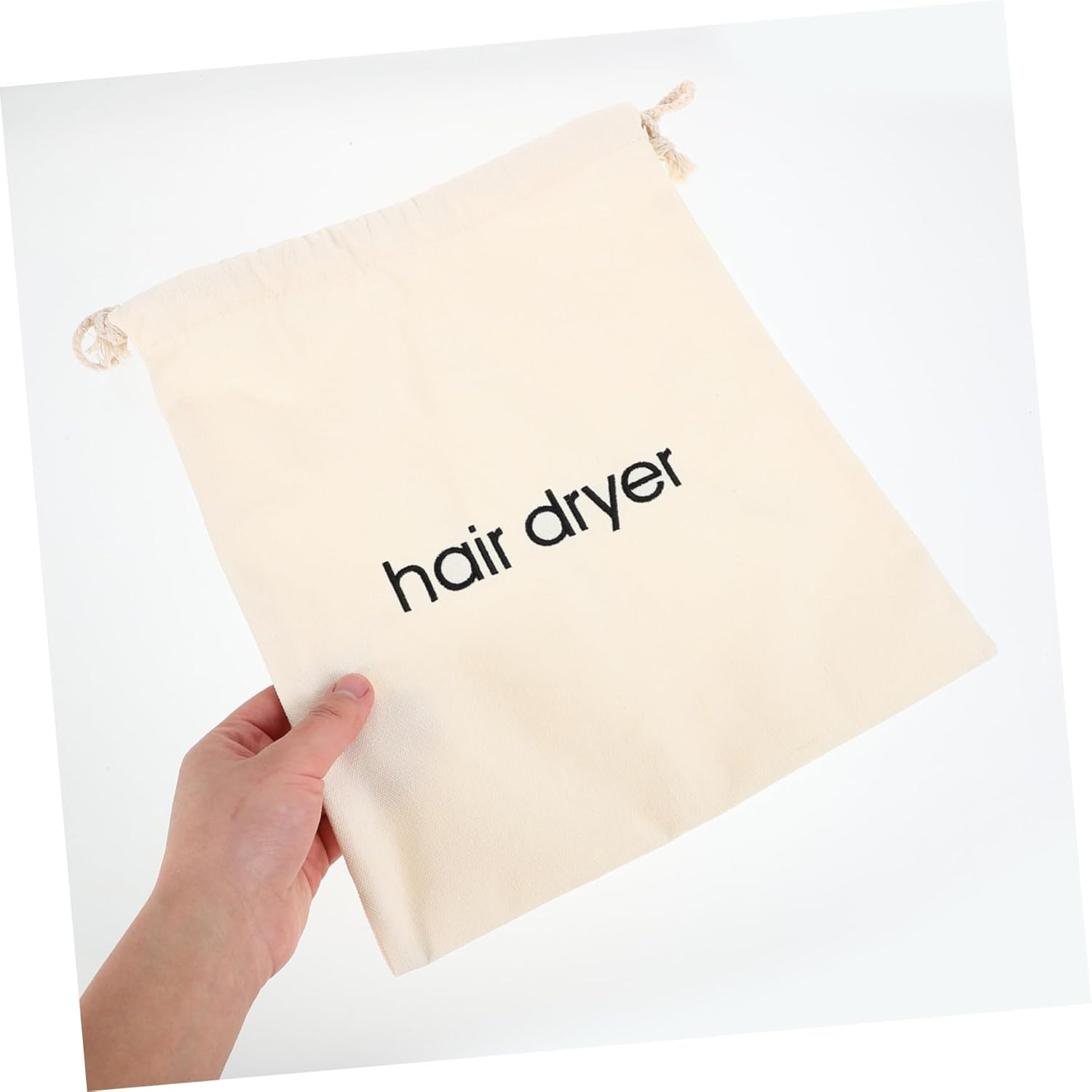 2Pcs Hair Dryer Bag Cotton Canvas Drawstring Case Travel Storage Bags for Hair Tools Large Capacity for Hotel Home image number 1