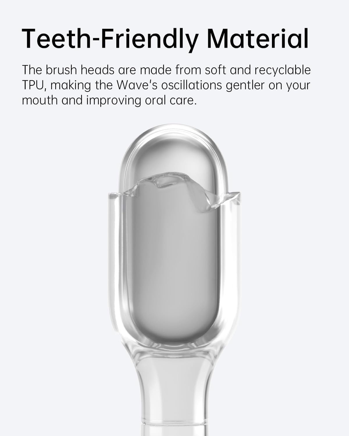 Laifen Electric Toothbrush Heads 6 Packs, Compatible with Laifen Wave Electric Toothbrush (Super-Clean, Transparent) image number 5