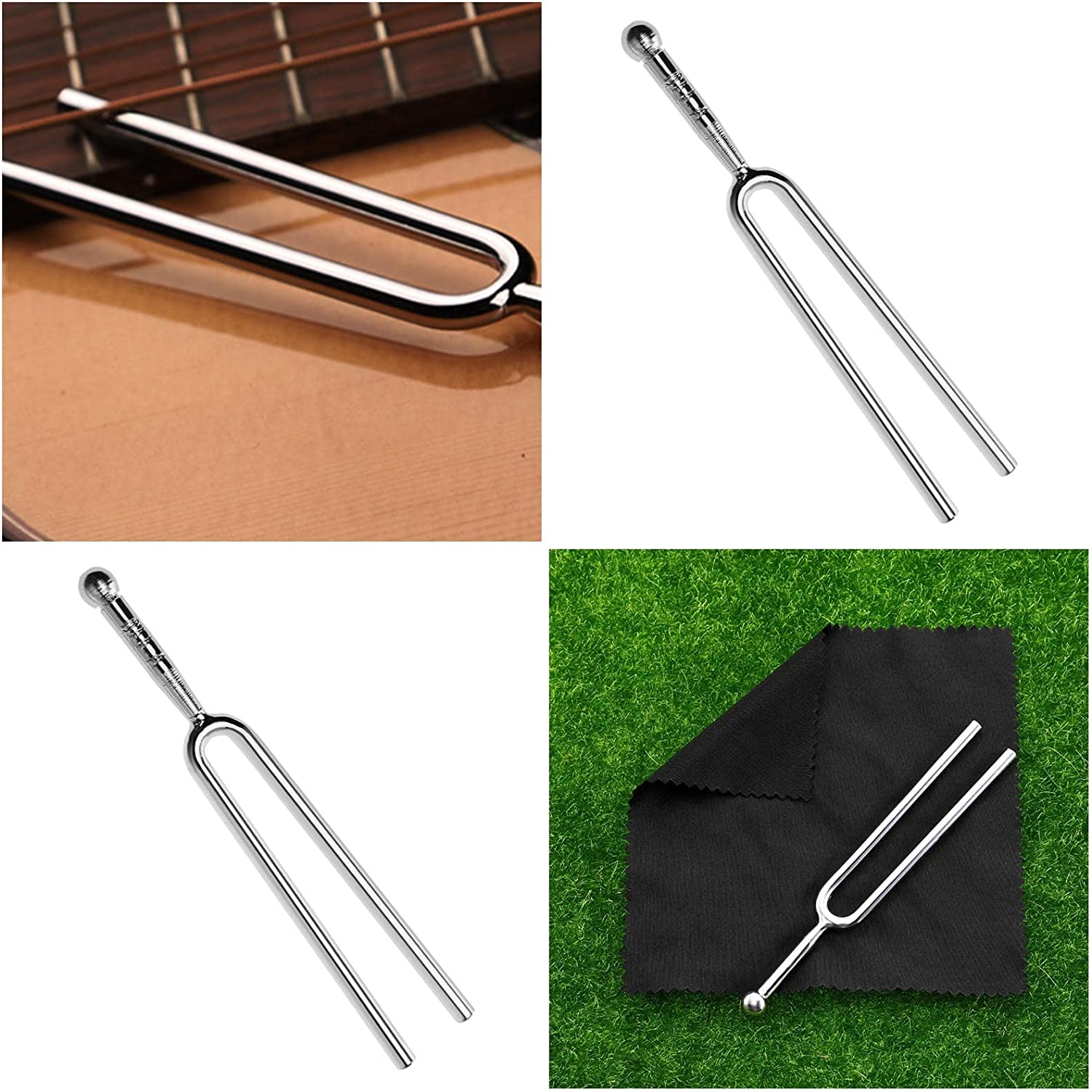 SING F LTD 2PCS A440Hz Tuning Fork Stainless Steel Music Tuning Fork Standard Tuning Fork with Ball on Handle for Violin Guitar Instrument image number 4