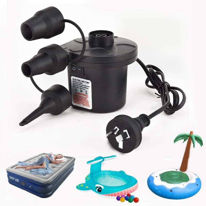 Electric Air Pump Portable for Swimming Rings Inflatable Boat Air Mattresses Pool Floats Raft Sofa Kayakquick-Fill Air Pump with 3 Nozzles, 110-240V AC/12V, Perfect Inflator/Deflator Pumps image number 4