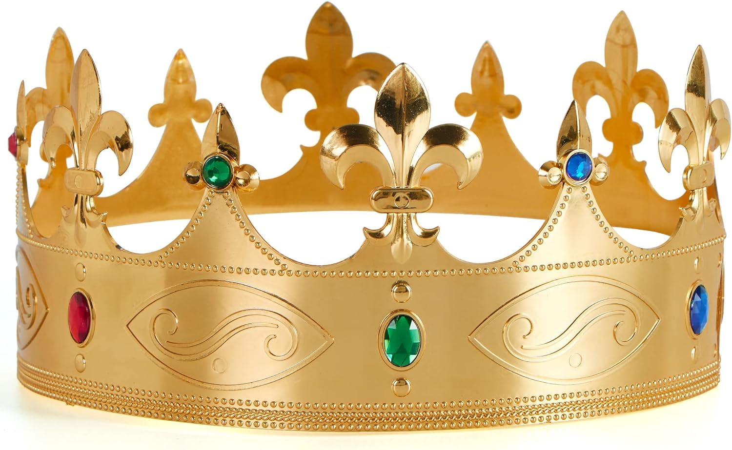 Spooktacular Creations Gold King Crown for Kids Men Women Costume Party Cosplay Props, Halloween Plastic Crown Hat for Dress Up, Pretend Play Party Accessories Decorations image number 6