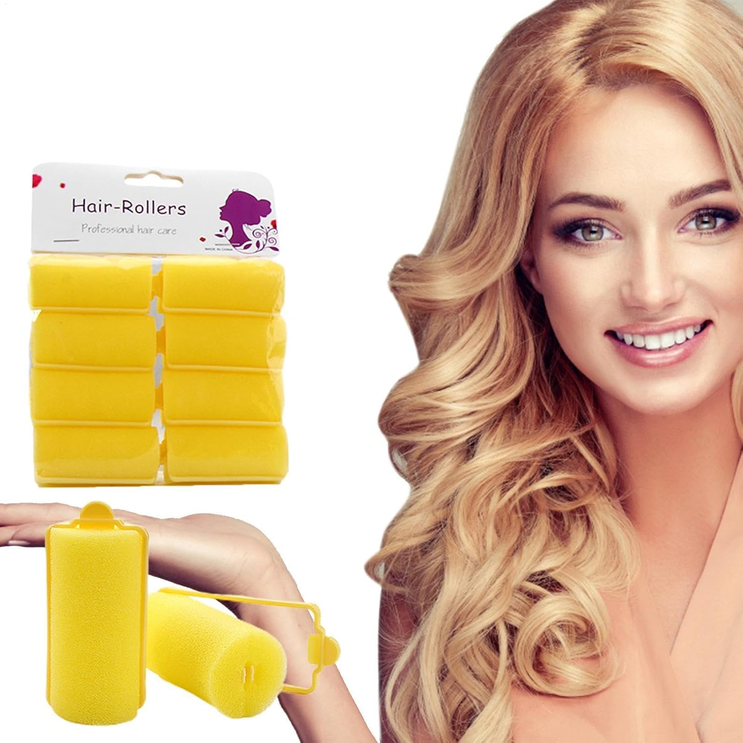 Sponge Hair Rollers - Pack of 14 Foam Sponge Curlers | Foam Curlers 1.5 Cm | Hair Rollers Foam Sponge Hair Rollers No Damage for Women and Children image number 5