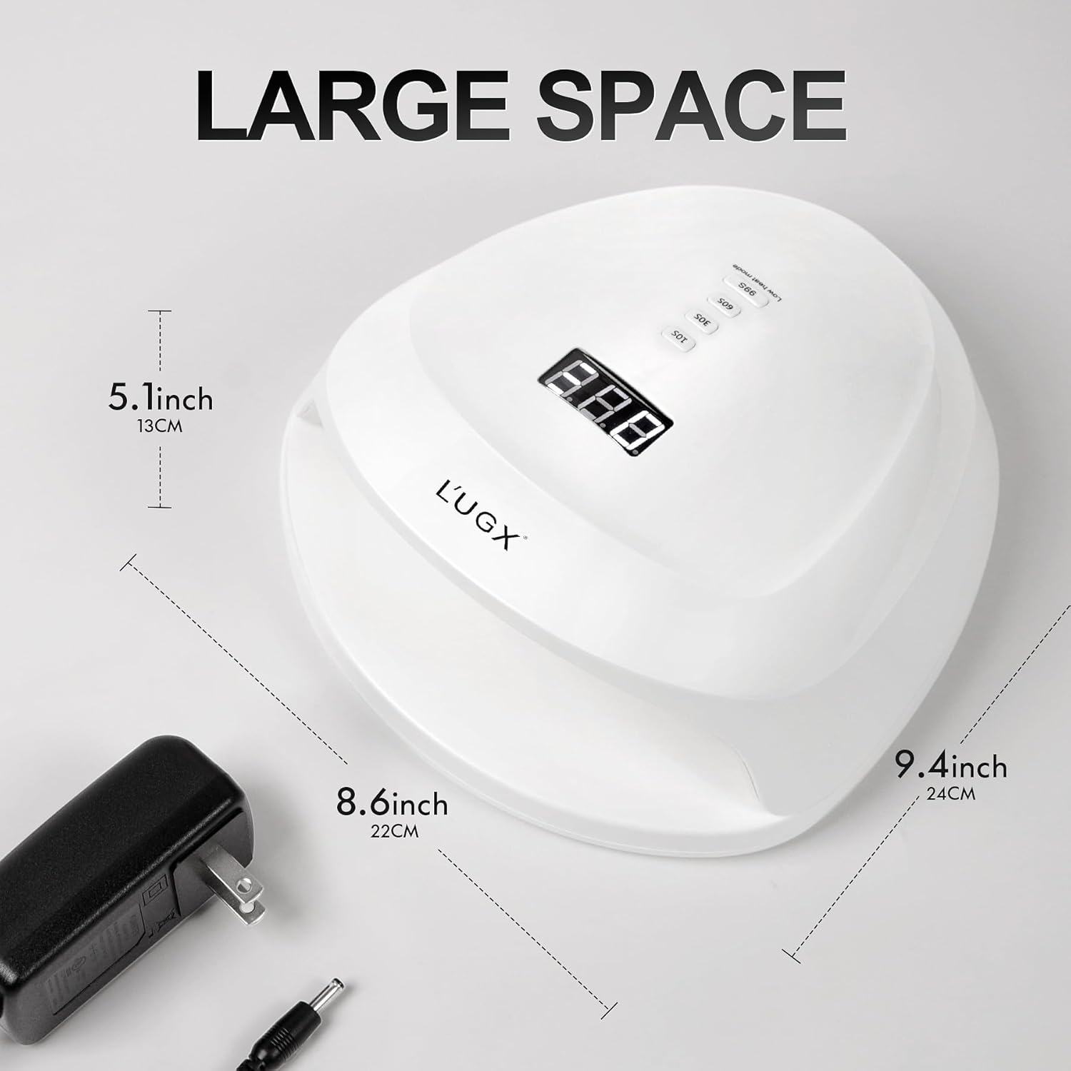 L'UGX Rechargeable UV LED Nail Lamp, 60W Nail Lamp Professional Nail Dryer with 4 Timer Setting, UV Light for Gel Nails, Perfect for Salon & Home image number 6