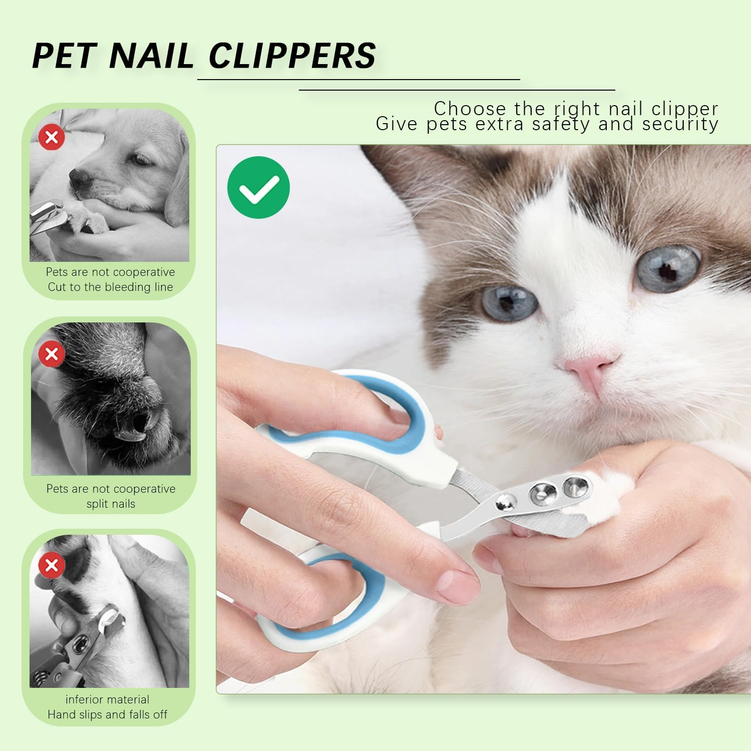 Cat Brush for Shedding with Pet Nail Clippers, 3 in 1 Cat Grooming Brush Set, Self Cleaning Cat Grooming Shedding Brush Suitable for Long & Short Haired Cats Dogs (With Pet Nail Clippers) image number 3
