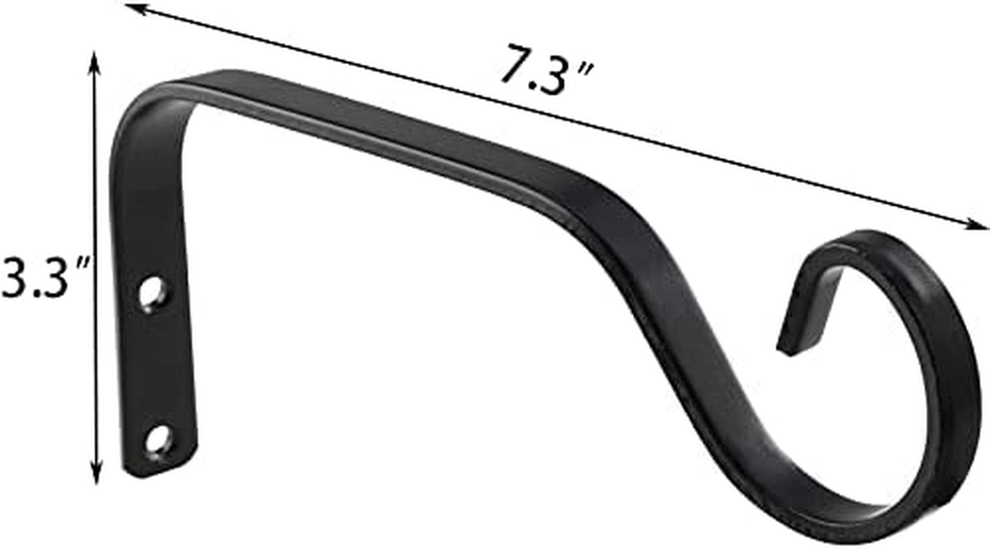 Metal Wall Hooks for Hanging Coats, Lanterns, Decorative Iron Hook for Solar Lights Hangers, Bird Feeders, Rust Resistant Heavy Duty, Home Garden Decor Indoor & Outdoor (7.3)