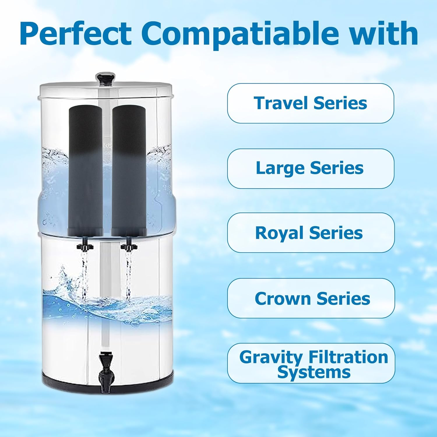 Water Filter Replacement for Berkey&reg; BB9-2 Black Activated Carbon Filters, Compatible with Berkey&reg; Gravity Water Filter System, Pack of 4 image number 2