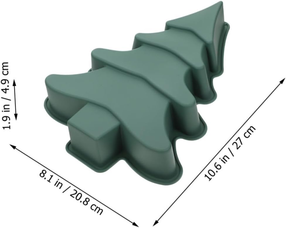 2Pcs Christmas Tree Baking Pan DIY Silicone Cake Mold Cake Baking Mold Non-Stick for Party image number 3