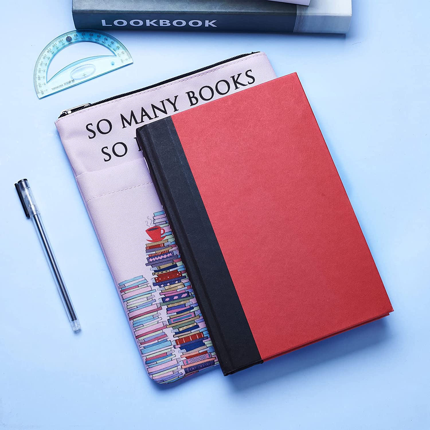 So Many Books so Little Time Book Sleeve with Zipper, Book Covers for Paperbacks, 11 X 8.5 Inch, Bookish Girl image number 3