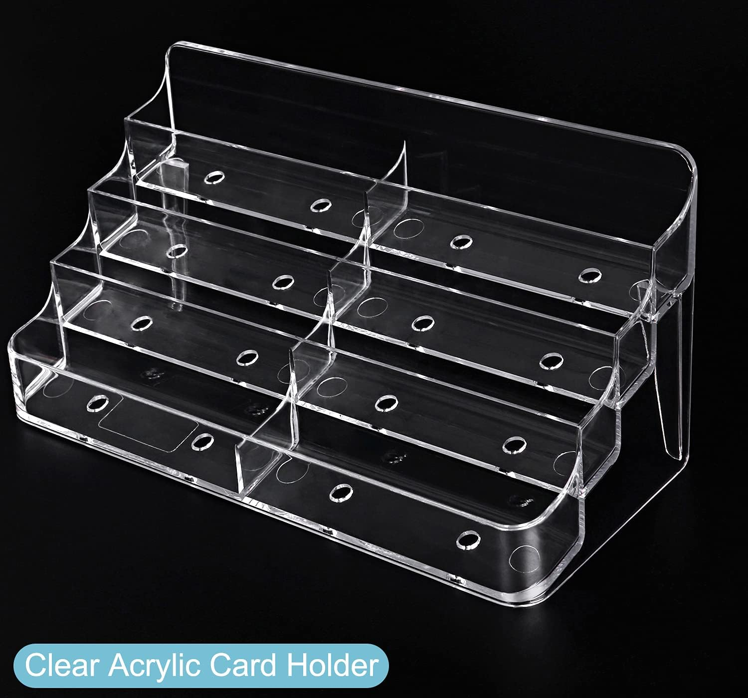 8 Pocket Acrylic Business Card Holder for Desk Clear Stand Desktop Plastic Business Card Display for Exhibition, Home and Office image number 6