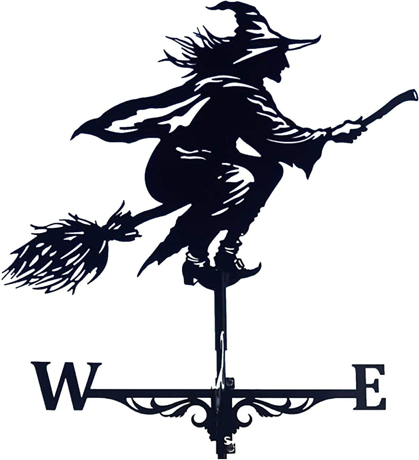 Alnicov Witch Metal Weathervane,Stainless Steel Weather Vane with Roof Mount Roof Garden Decorations for Outdoor Farm Yard Garden Gazebo