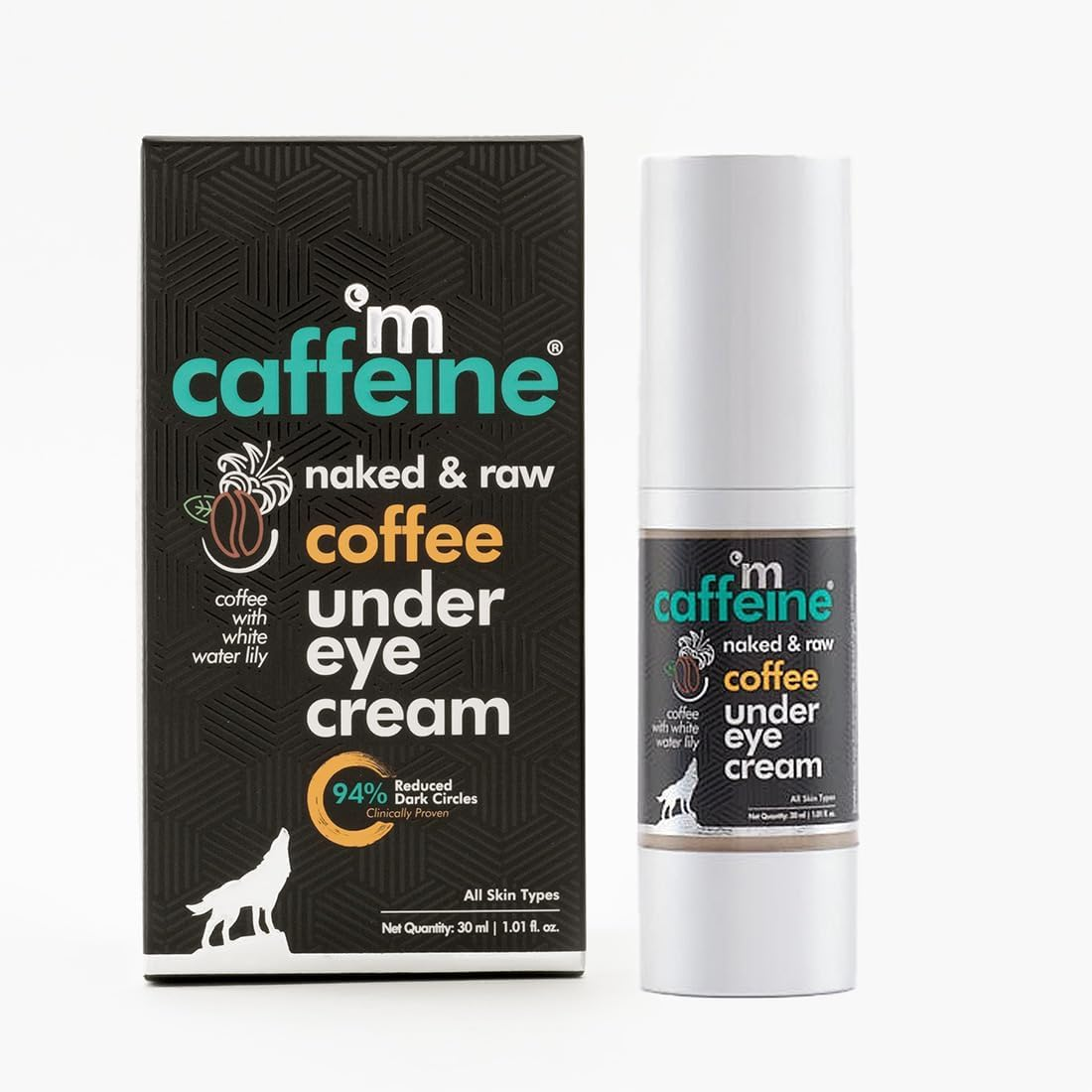 Mcaffeine Coffee under Eye Cream with Free Eye Roller | Reduces Dark Circles, Puffiness and Fine Lines | with Vitamin E and White Water Lily | Natural Aroma | 30Ml image number 4