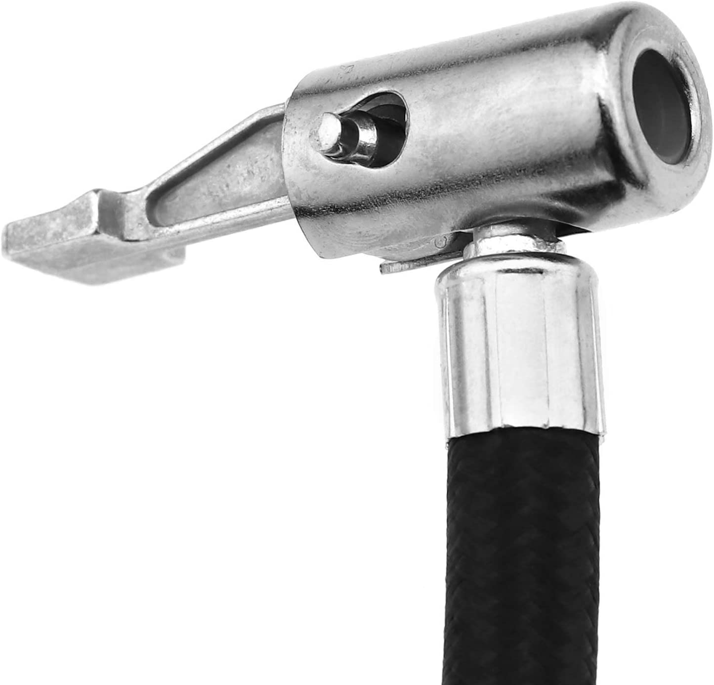 9.3"/23.5Cm Motorcycle Car Braided Flexible Clip on Air Tyre Tire Chuck Inflator Pump Hose Adapter 5/16-32UNF Pipe Air Tool image number 2