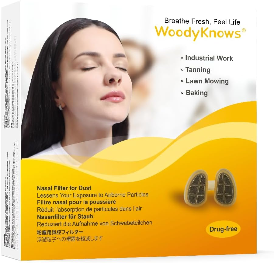 Woodyknows Nasal Filter for Dust, Lessens Your Exposure to Airborne Particles (Trial S/M/L/XL)