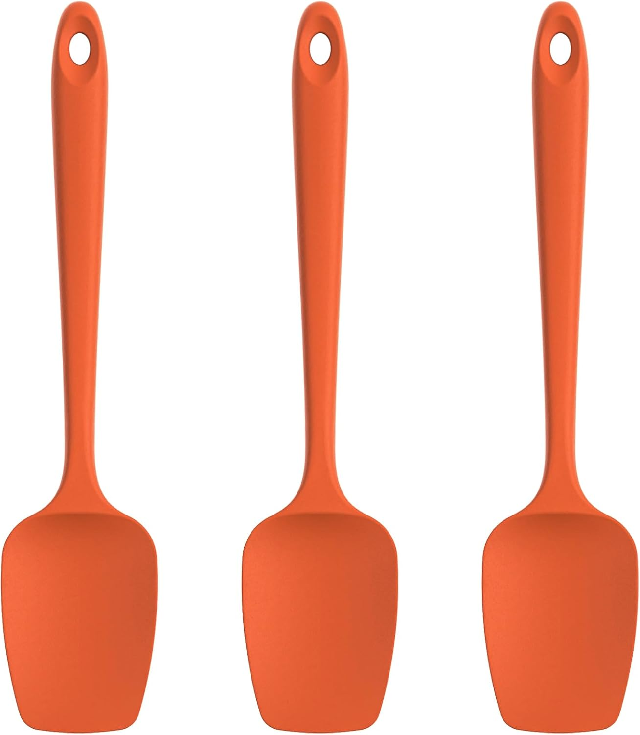 U-Taste Silicone Spoon Spatula Set, 315℃ High Heat Resistant Bpa-Free Flexible Rubber Scraper, Cooking Mixing Baking Kitchen Utensils Set of 3 (Orange) - Colorful image number 4