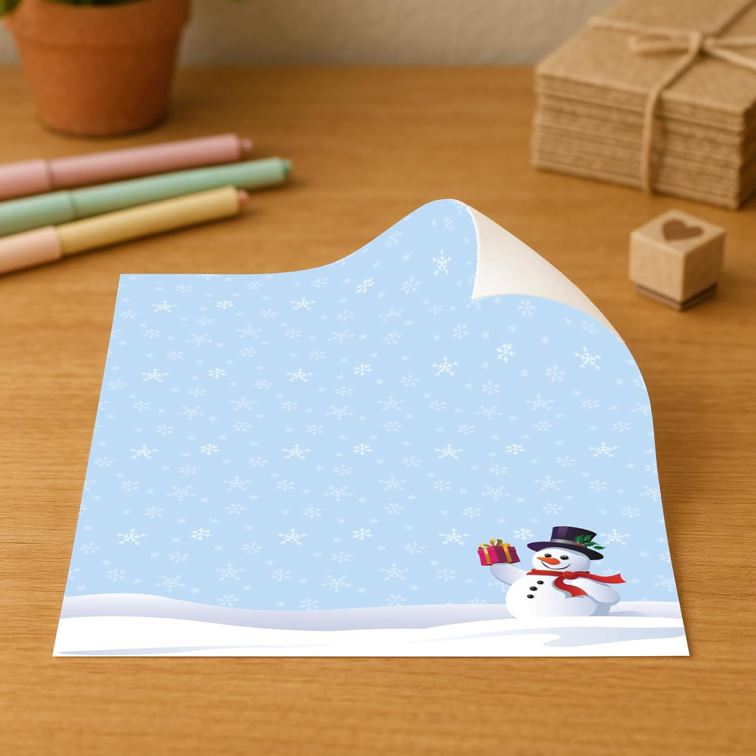 Snowman Gift Holiday Stationery - 80 Sheets image number 4